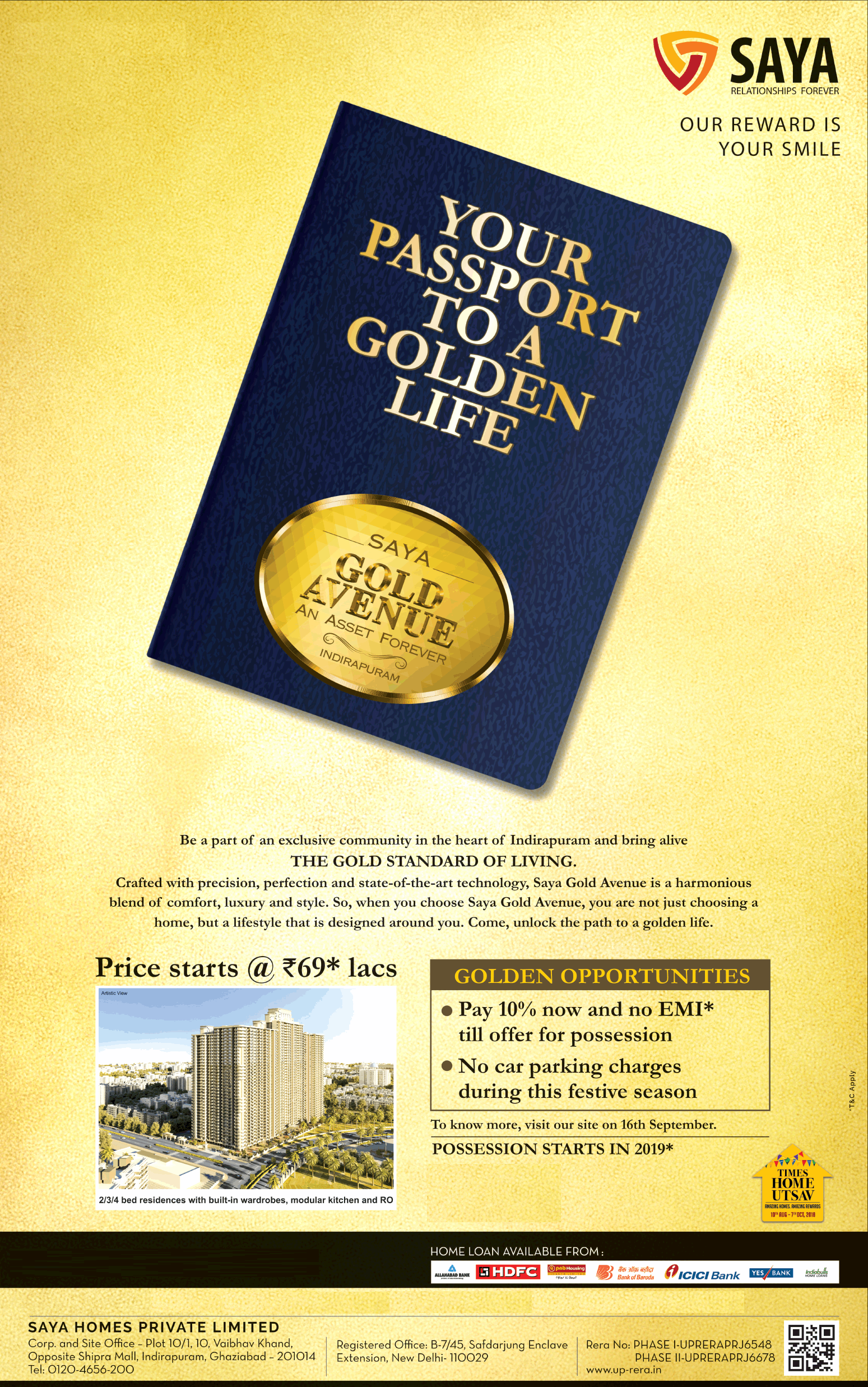 Book the gold standard of living at Saya Gold Avenue in Ghaziabad Update
